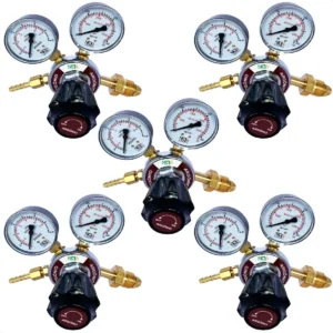 Kit C/ 5 Regulador De Pressão Argônio Manômetro Modelo Sm200