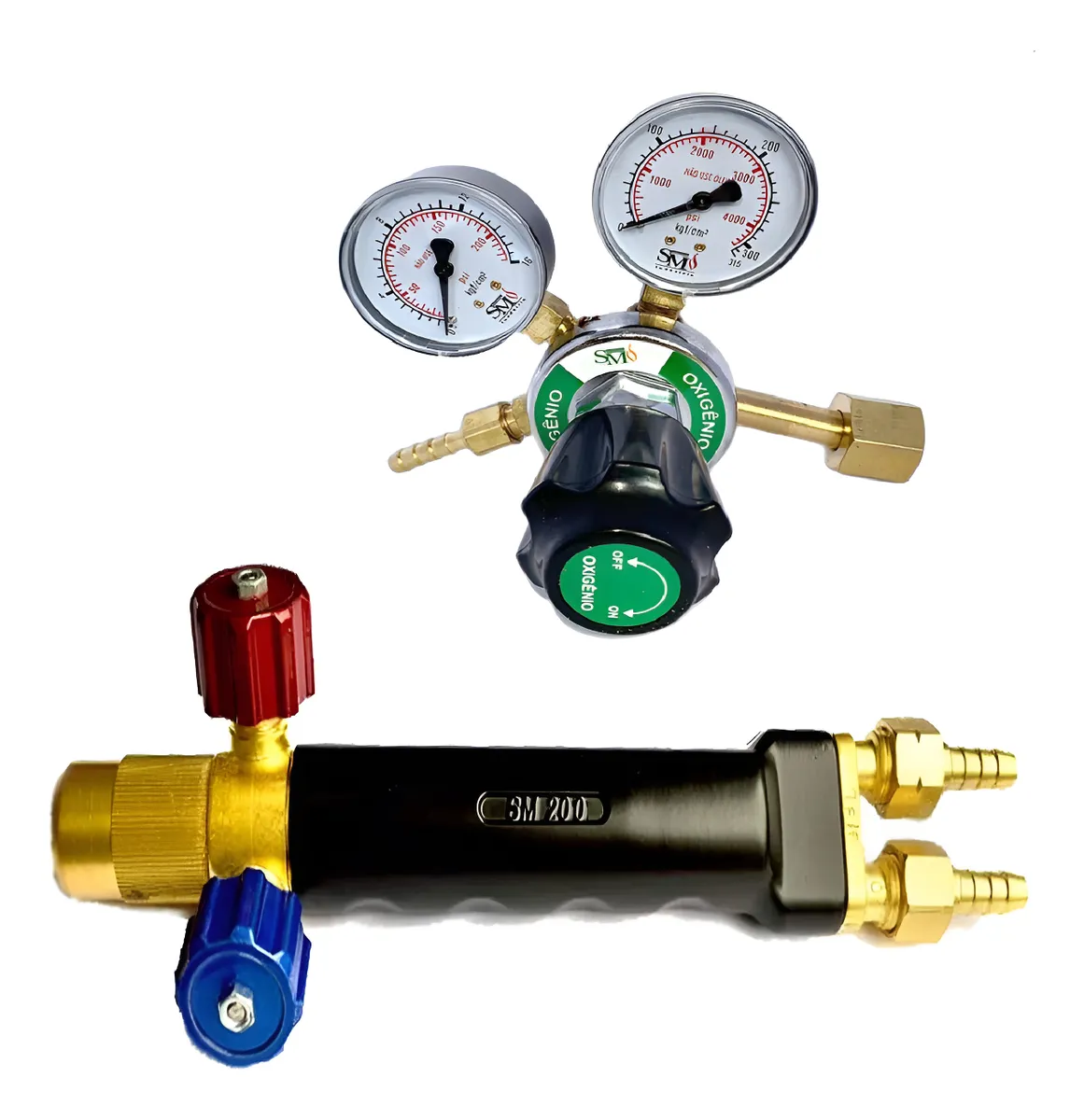 Kit Maçarico De Solda 200 + Regulador De Pressão Oxigênio Sm